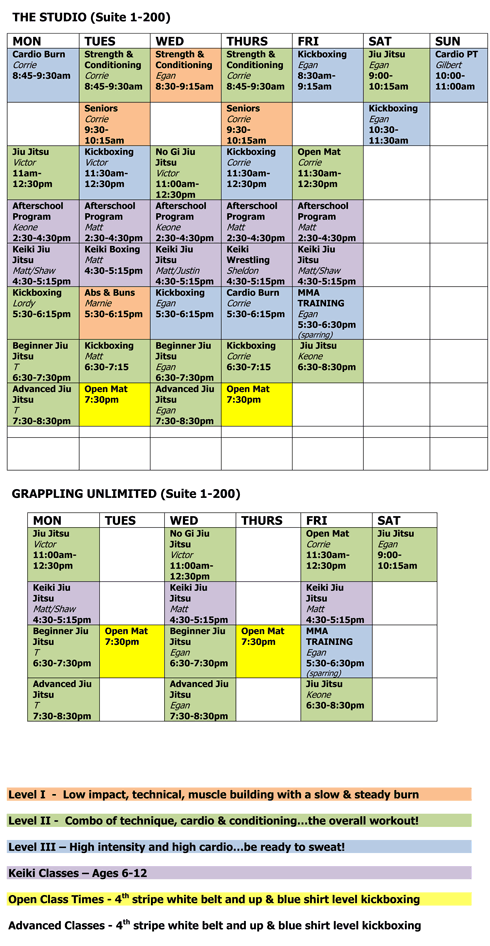 full schedule